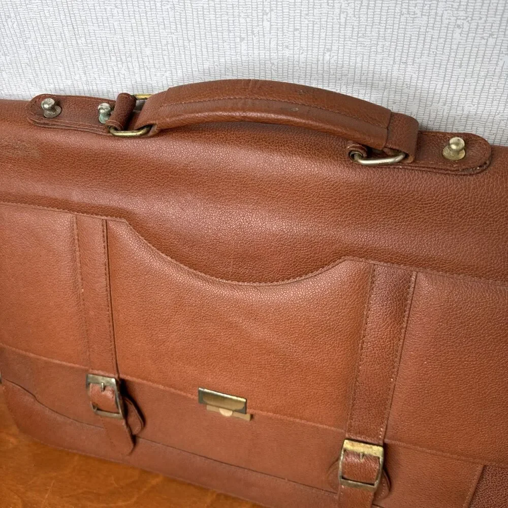 Vintage Raymond Brown Attache Briefcase Portfolio Satchel Office Bag EUC